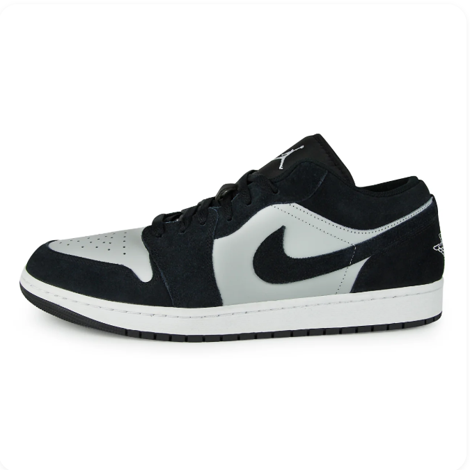 Jordan Black & Light Gray Low-Top Sneakers with White Midsole