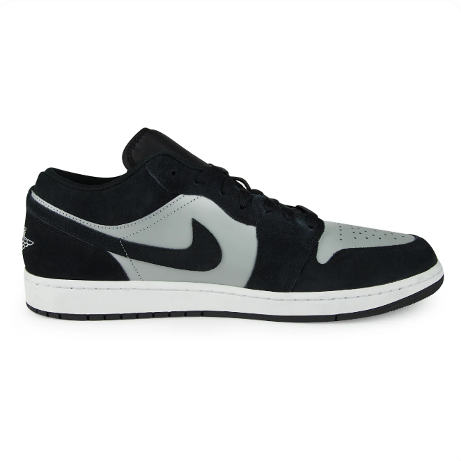 Jordan Black & Light Gray Low-Top Sneakers with White Midsole