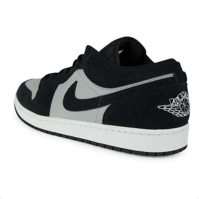 Jordan Black & Light Gray Low-Top Sneakers with White Midsole
