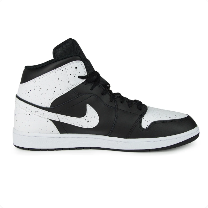 Jordan Black & White High-Top Sneakers with Speckled Details