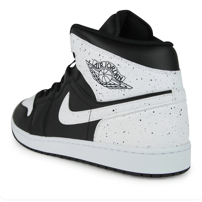Jordan Black & White High-Top Sneakers with Speckled Details