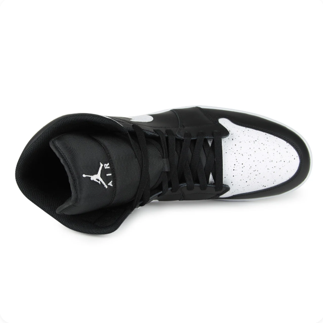 Jordan Black & White High-Top Sneakers with Speckled Details