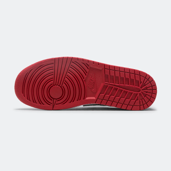 Jordan Red & White Low-Top Sneakers with Patterned Overlays